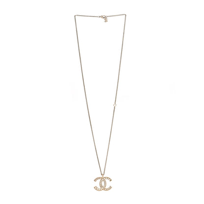 Chanel Pearl CC Pendant Necklace Light Gold 3 of 5