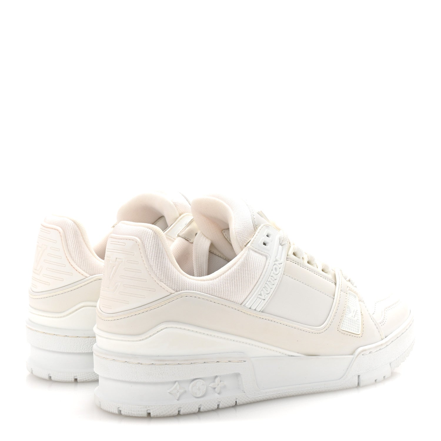 Louis Vuitton Calfskin Womens LV Trainer Sneakers 37.5 White 5 of 9