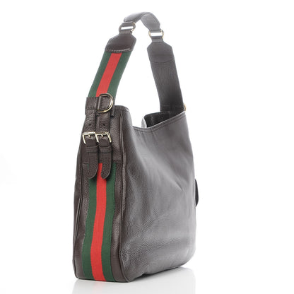 Gucci Pebbled Calfskin Medium Heritage Shoulder Bag Dark Brown 3 of 7
