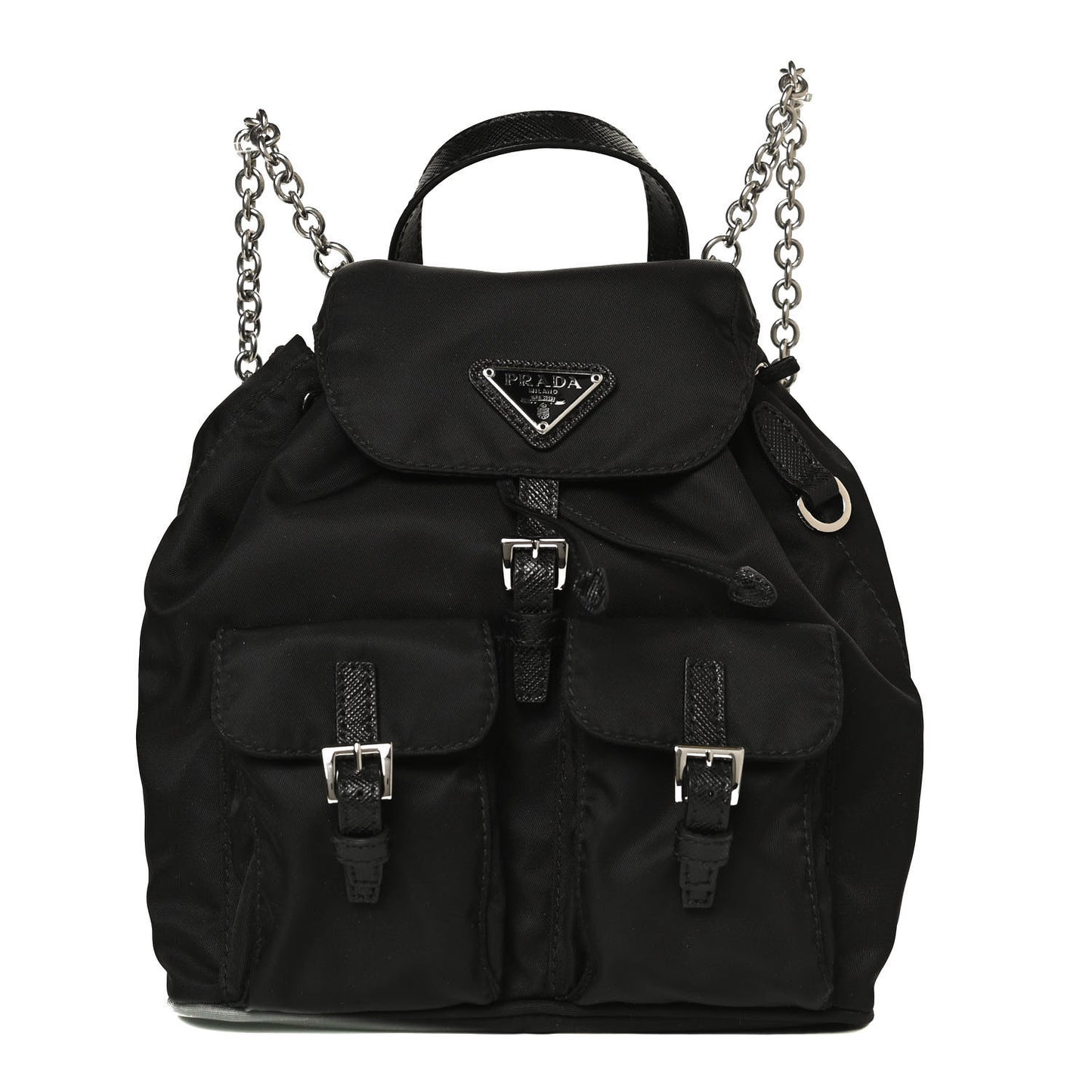 Nylon Vela Mini Crossbody Backpack Black