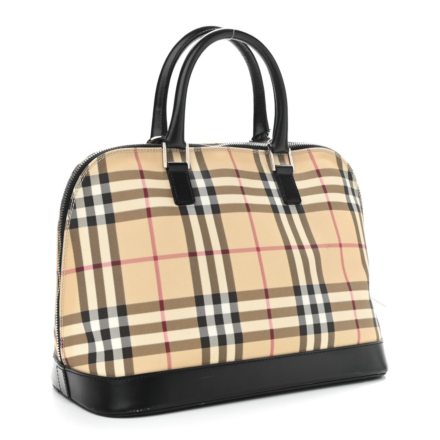 House Check Large Bowler Tote Black