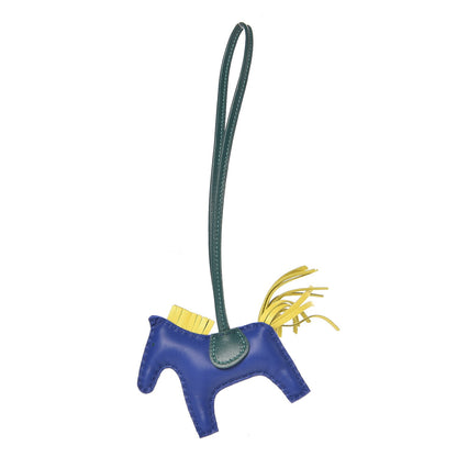 Hermes Milo Lambskin Grigri Rodeo Horse Bag Charm PM Bleu Electrique Lime Malachite 1 of 4