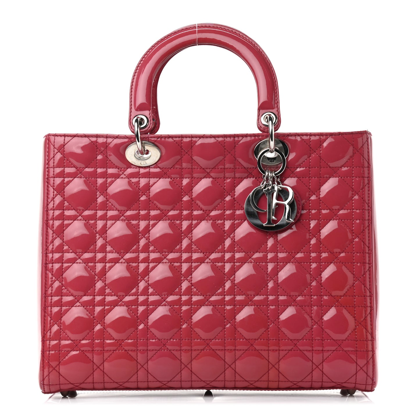 Patent Cannage Large Lady Dior Pink