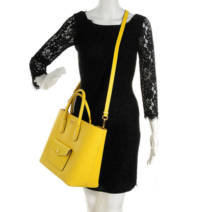 Prada Saffiano Cuir Front Pocket Tote Girasole 2 of 10