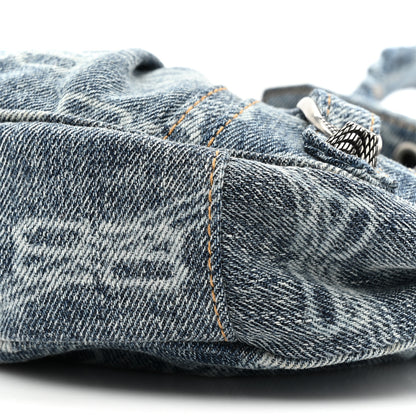 Balenciaga Bleached Denim BB Monogram Le Cagole Shoulder Bag XS Blue 10 of 13
