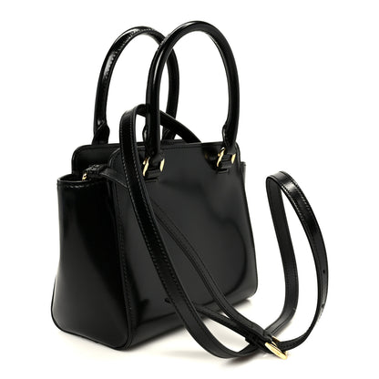 Prada Brushed Calfskin Mini Zippered Crossbody Tote Black 3 of 10
