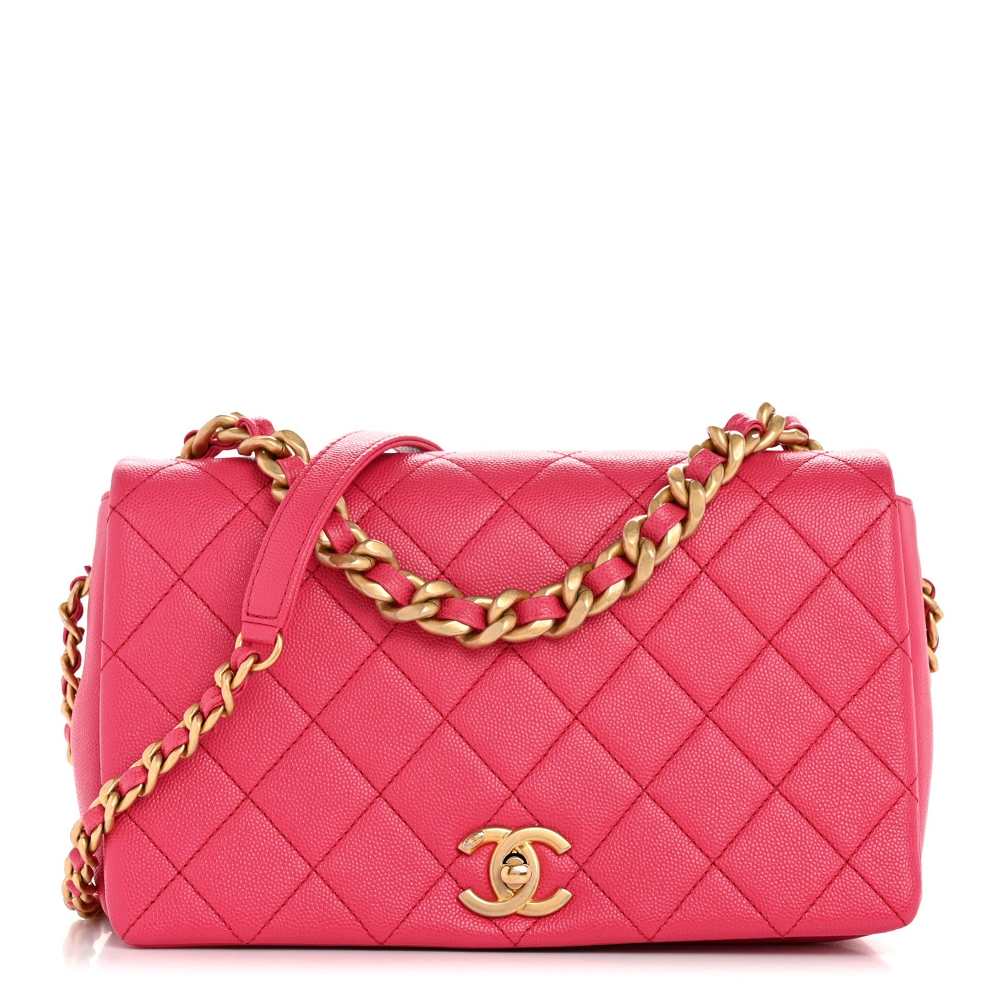 Caviar Quilted Medium Fashion Therapy Flap Bag Pink