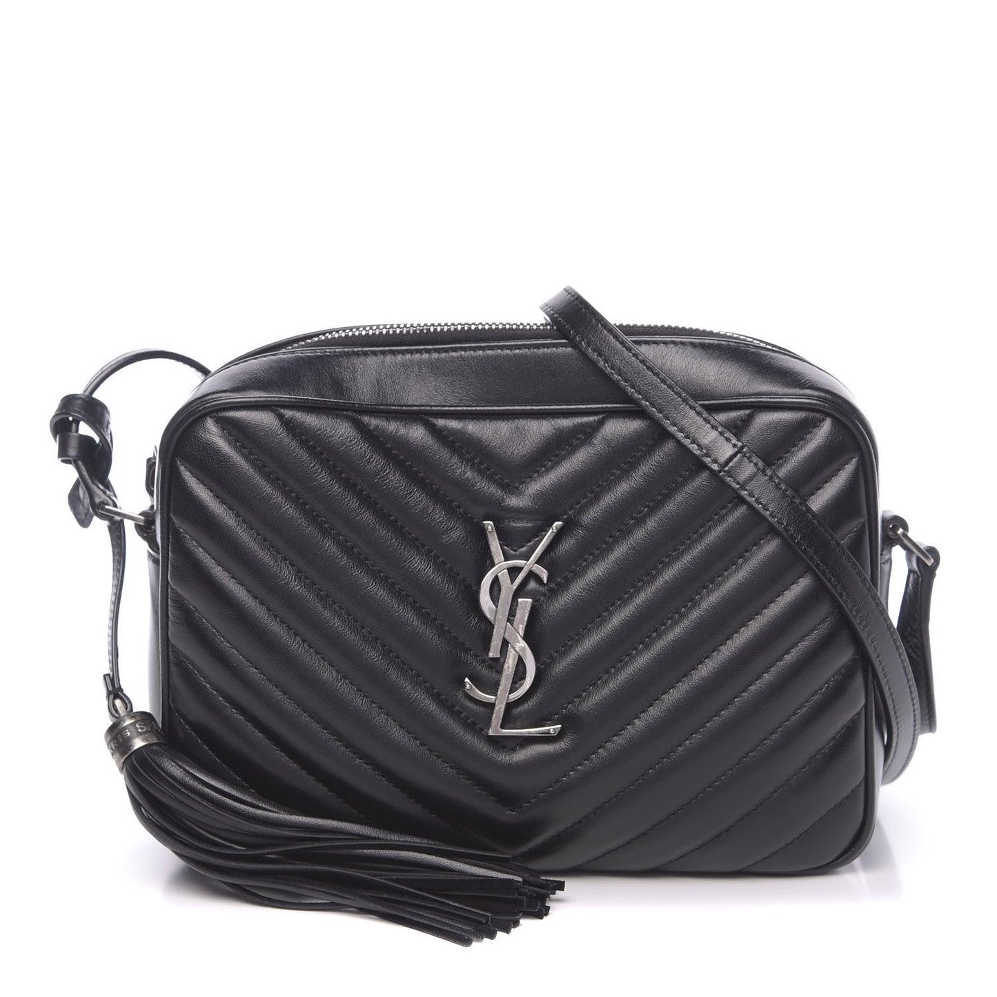Calfskin Matelasse Monogram Lou Camera Bag Black