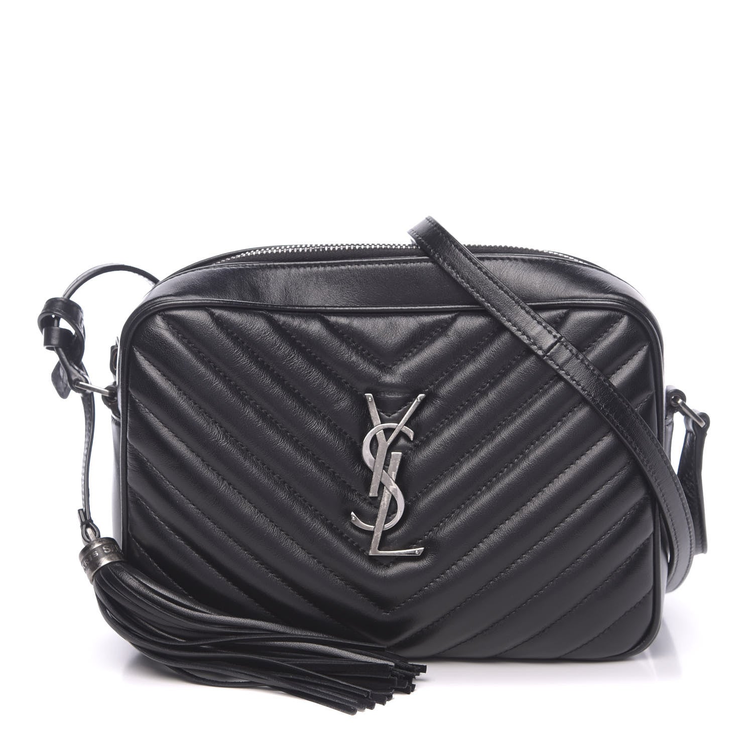 Saint Laurent Calfskin Matelasse Monogram Lou Camera Bag Black 1 of 9