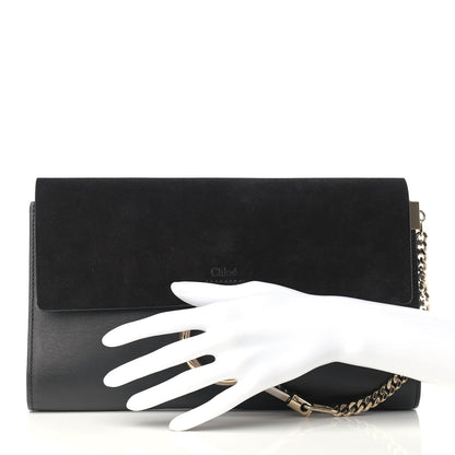 Chloe Suede Calfskin Faye Clutch Black 2 of 12