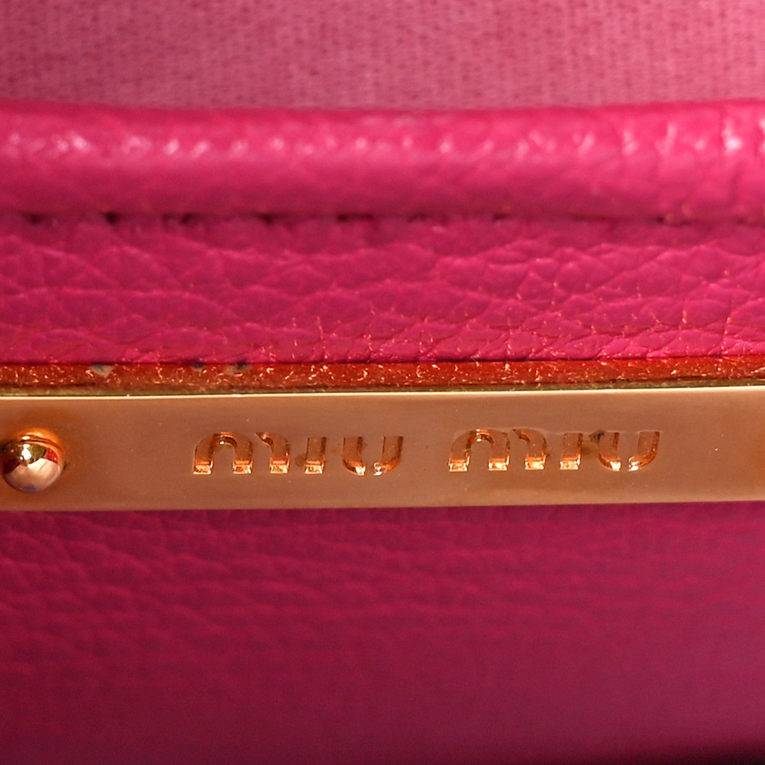 Miu Miu Goatskin Madras Bicolore Shopping Tote Rosa Peonia 6 of 11