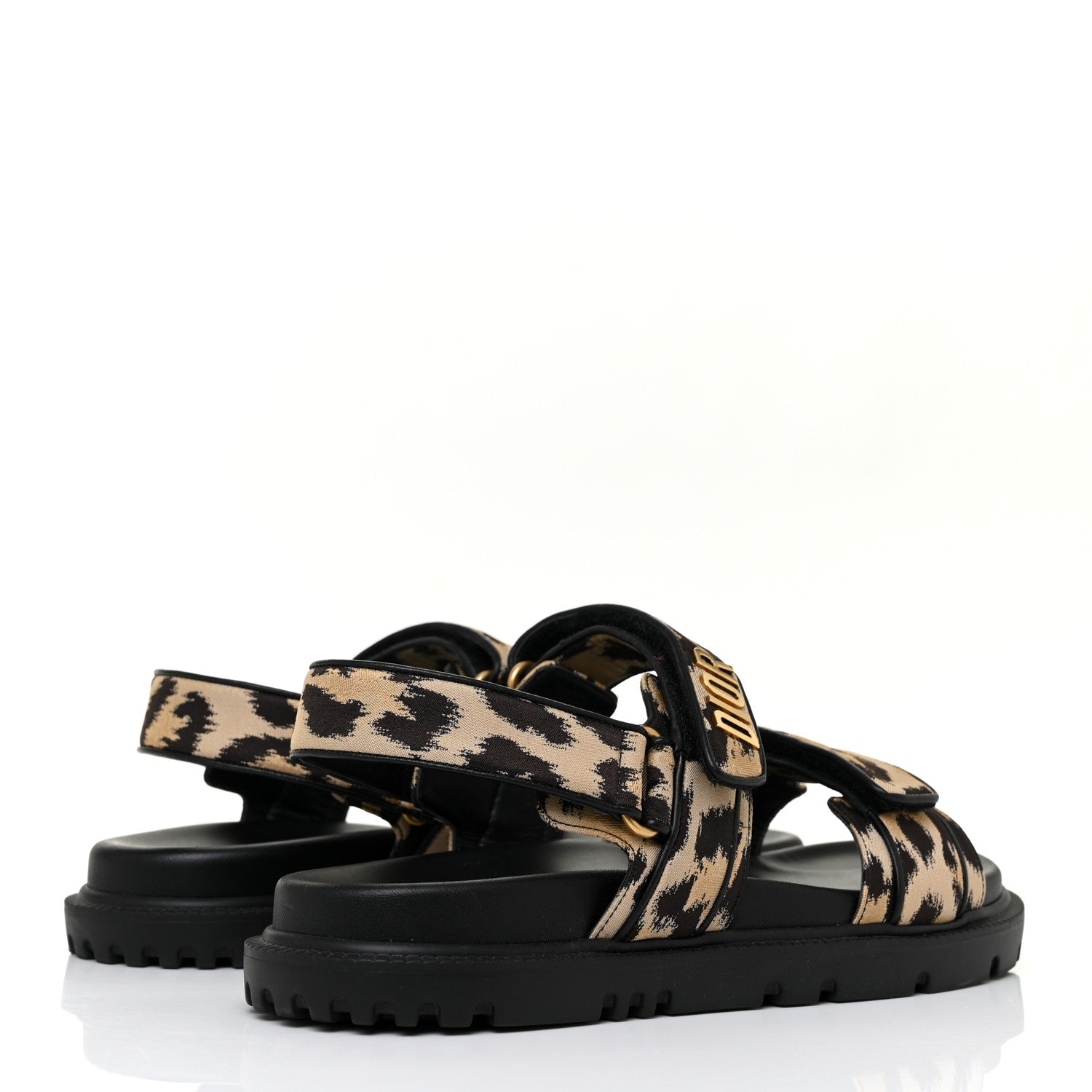 Christian Dior Technical Fabric Mizza Print DiorAct Sandals 38 Beige Multicolor 4 of 12