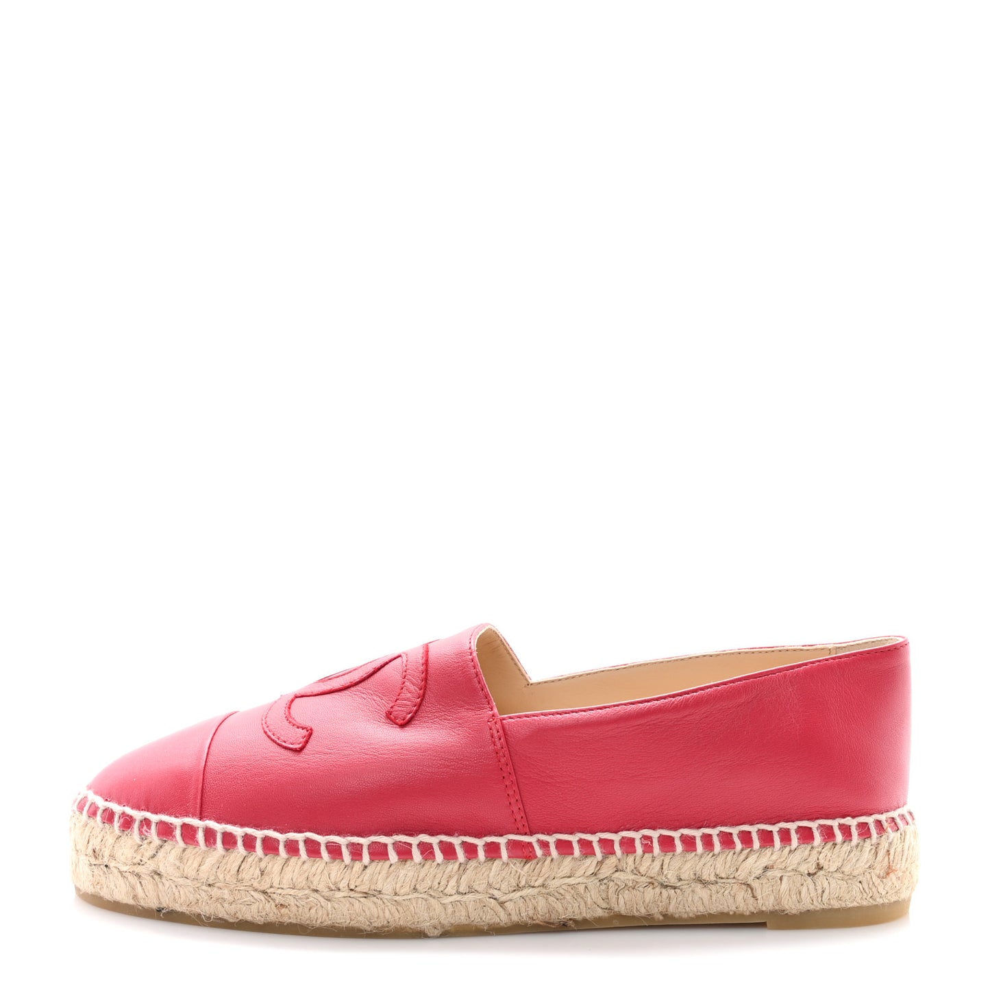 Lambskin CC Espadrilles 38 Red