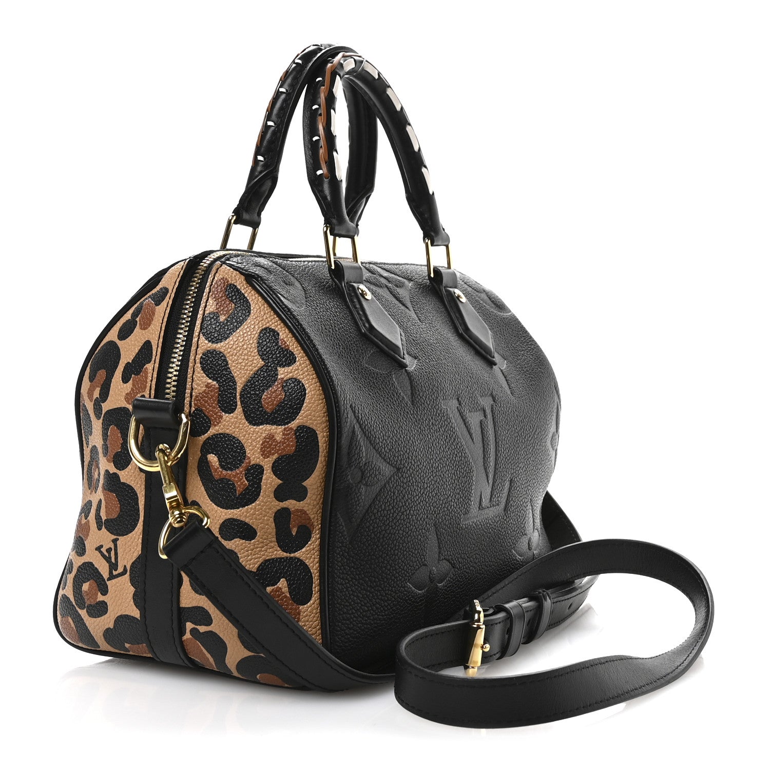 Louis Vuitton Empreinte Monogram Giant Wild At Heart Speedy Bandouliere 25 Black 3 of 9