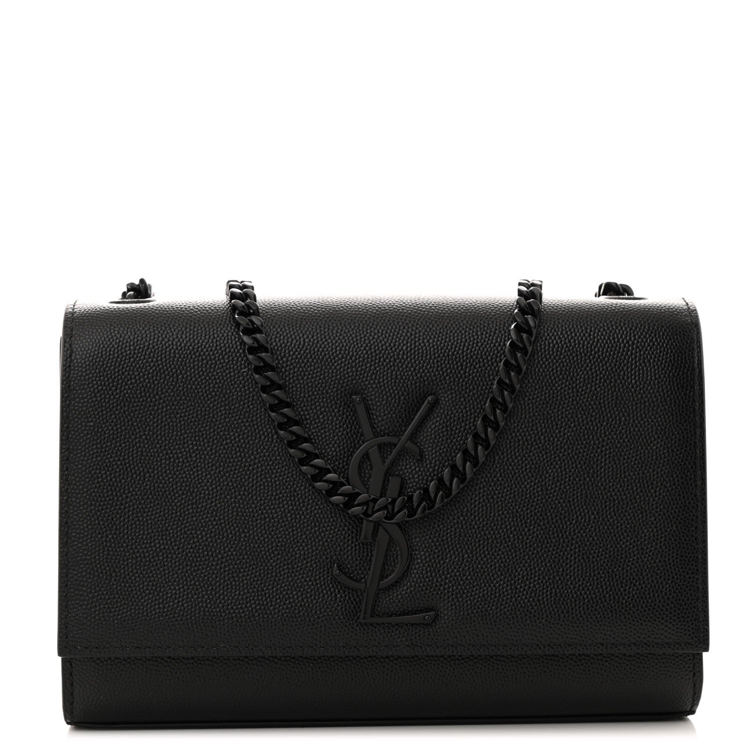 Saint Laurent Grain De Poudre Small Monogram Monochrome Kate Satchel Black 1 of 10