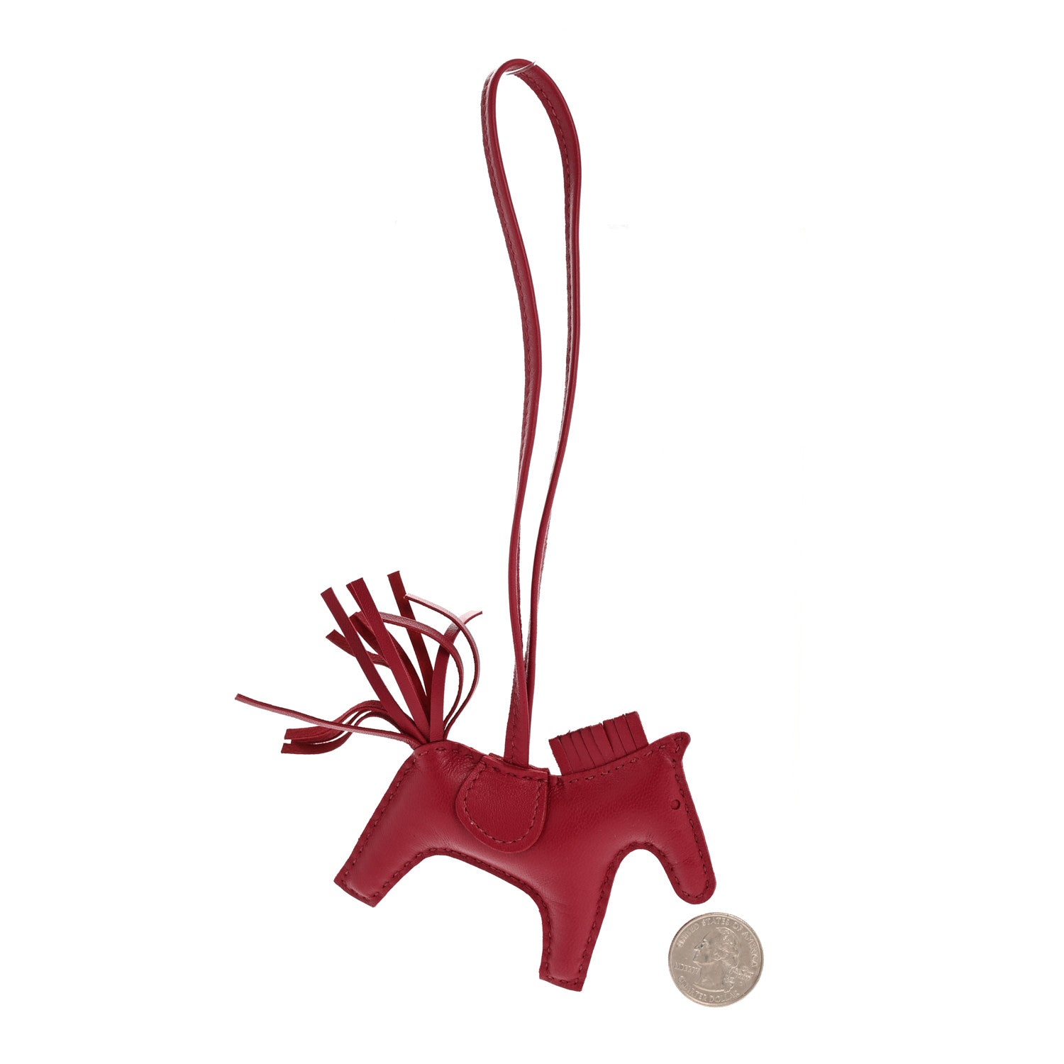 Hermes Milo Lambskin Grigri Rodeo Horse Bag Charm PM Rubis 2 of 4