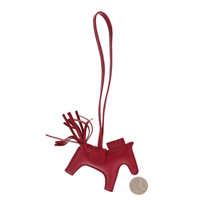 Hermes Milo Lambskin Grigri Rodeo Horse Bag Charm PM Rubis 2 of 4