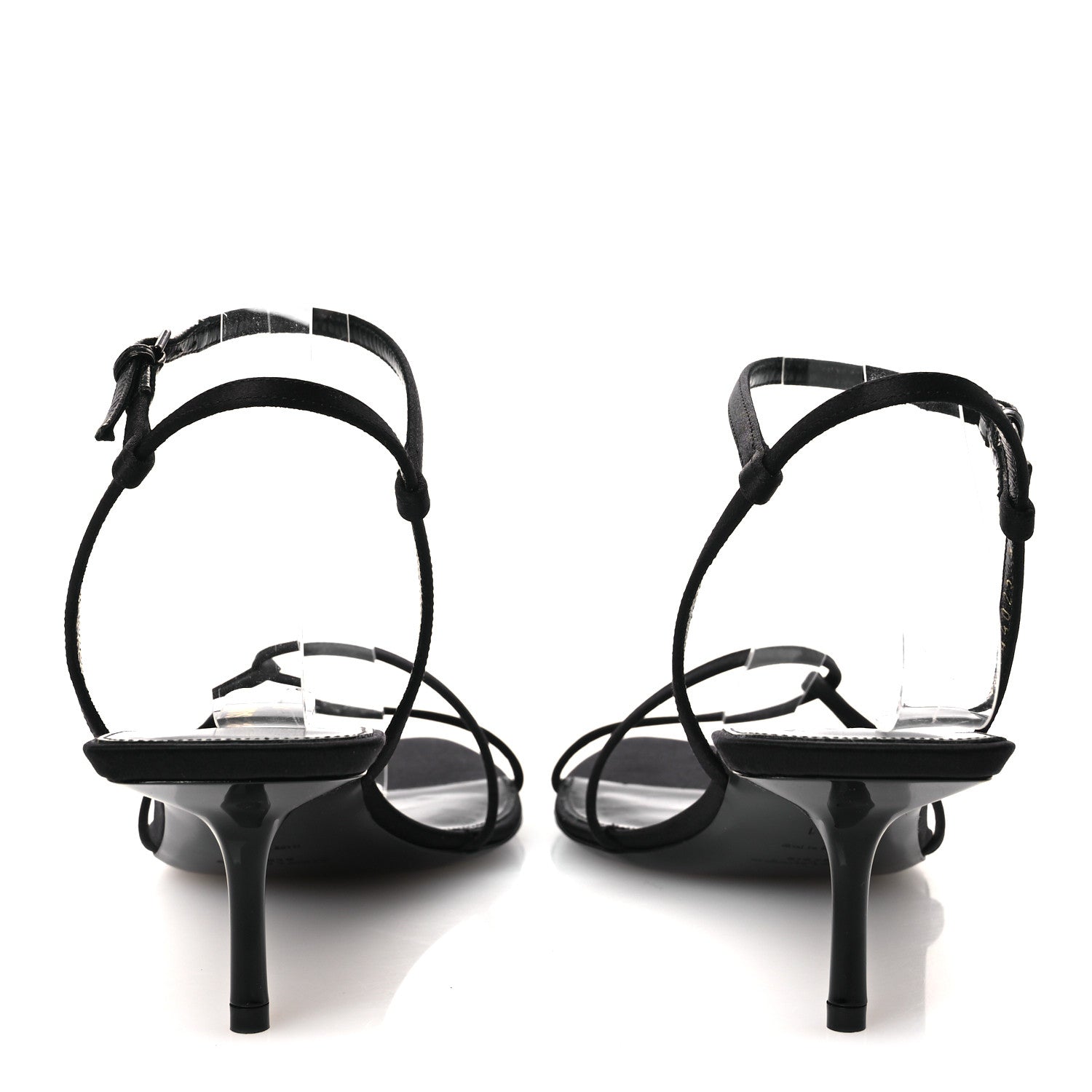 Saint Laurent Crepe Satin Clara 55 Ankle Strap Sandals 41 Black 6 of 13