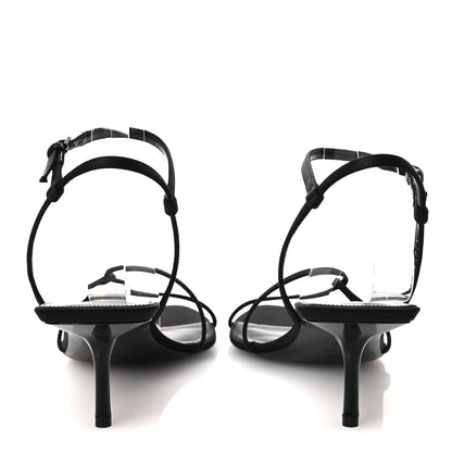Saint Laurent Crepe Satin Clara 55 Ankle Strap Sandals 41 Black 6 of 13