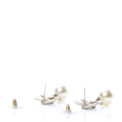 Chanel Pearl CC Drop Earrings Gold 3 of 4