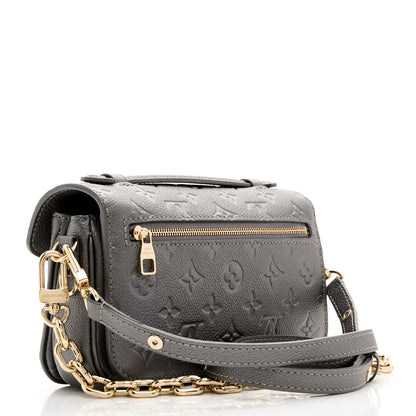 Louis Vuitton Shimmery Empreinte LV Ski Pochette Metis East West Gun Metal 2 of 9