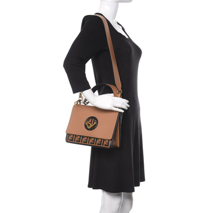 Fendi Vitello Century F is Fendi FF Embossed Kan I Shoulder Bag Orzo Tobacco 2 of 11