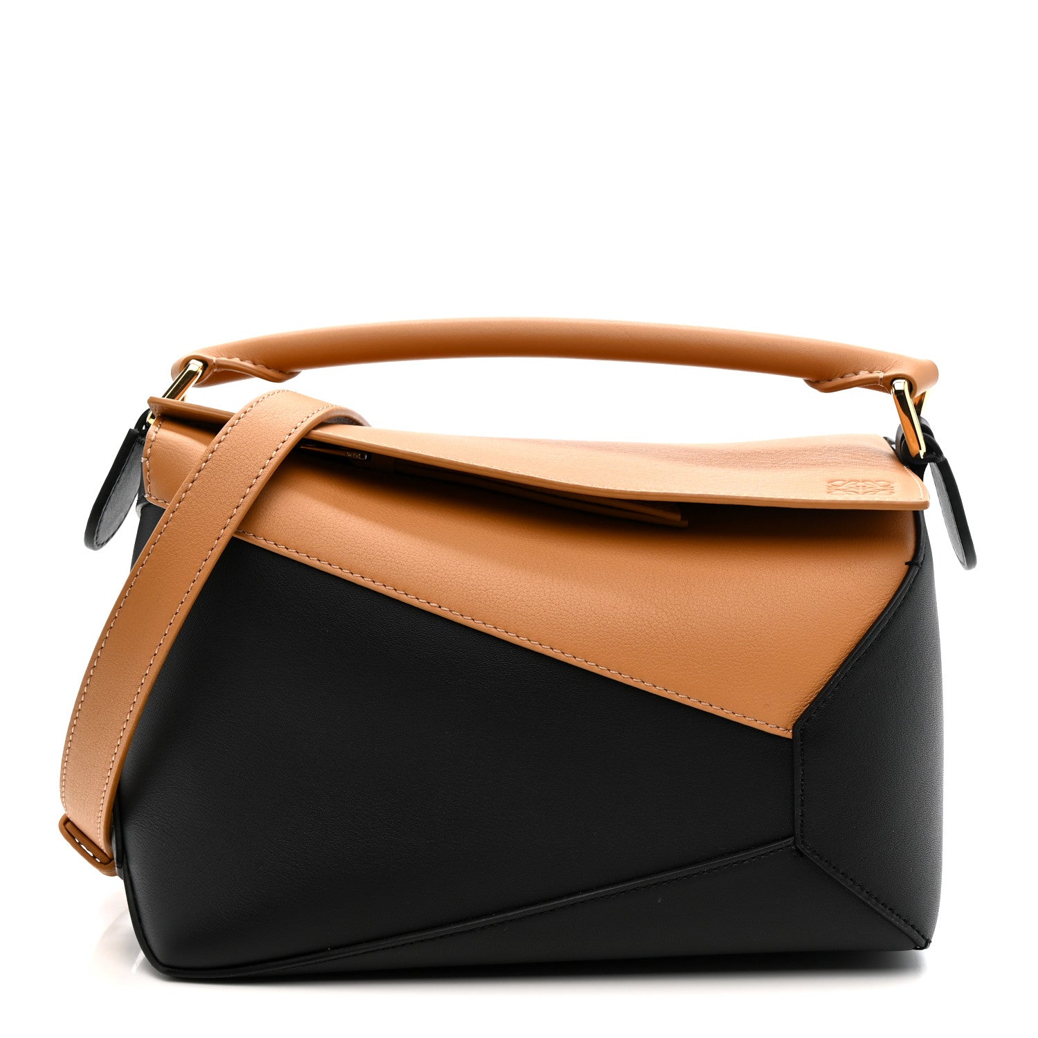 Loewe Calfskin Small Puzzle Edge Bag Warm Desert Black 1 of 11