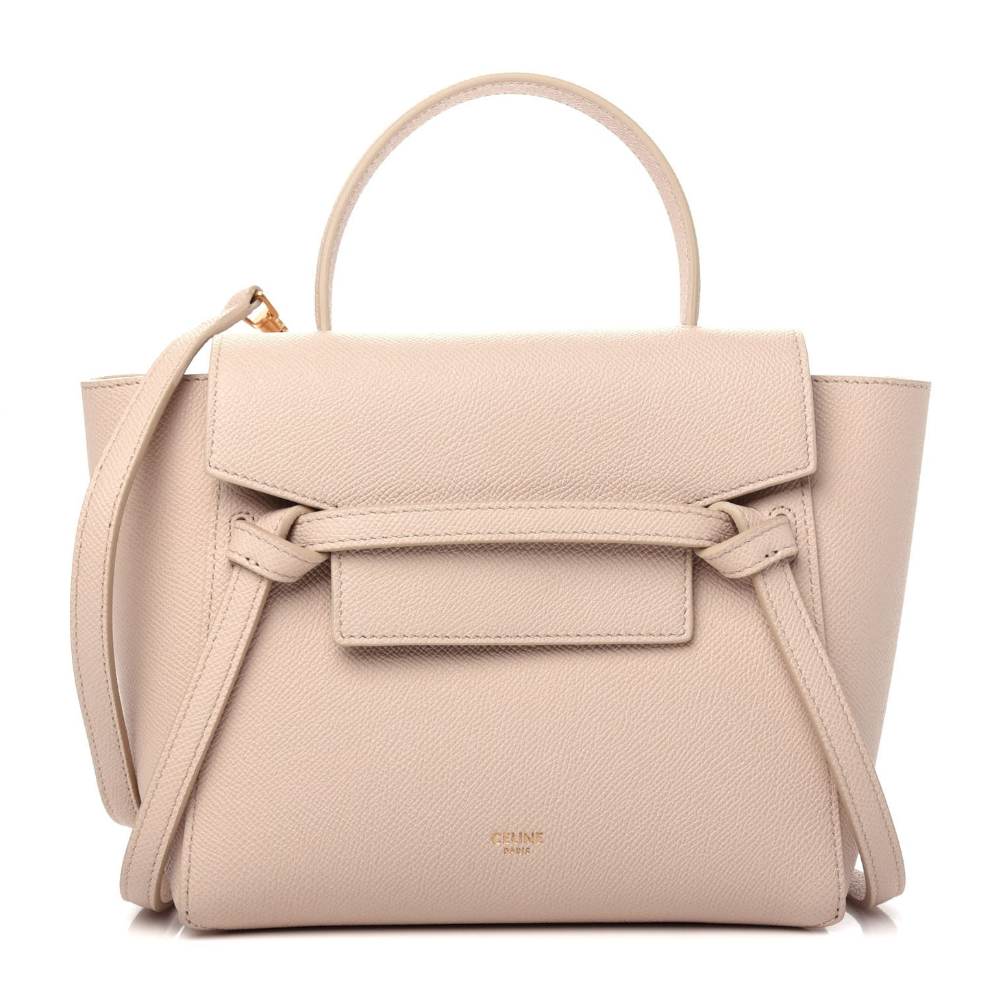 Grained Calfskin Nano Belt Bag Powder