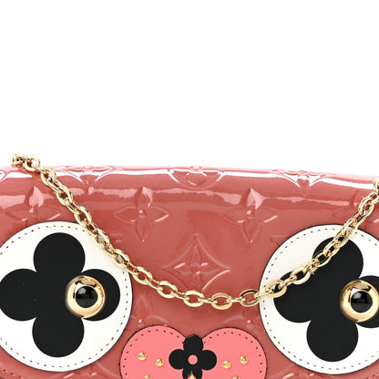 Louis Vuitton Vernis Valentine Dog Pochette Felicie Chain Wallet Pink 9 of 12