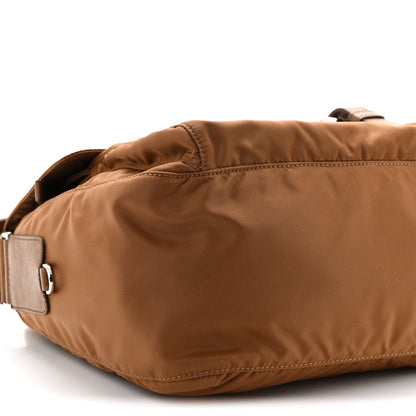 Prada Re-Nylon Vela Saffiano Pocket Double Buckle Messenger Shoulder Bag Brandy 9 of 10