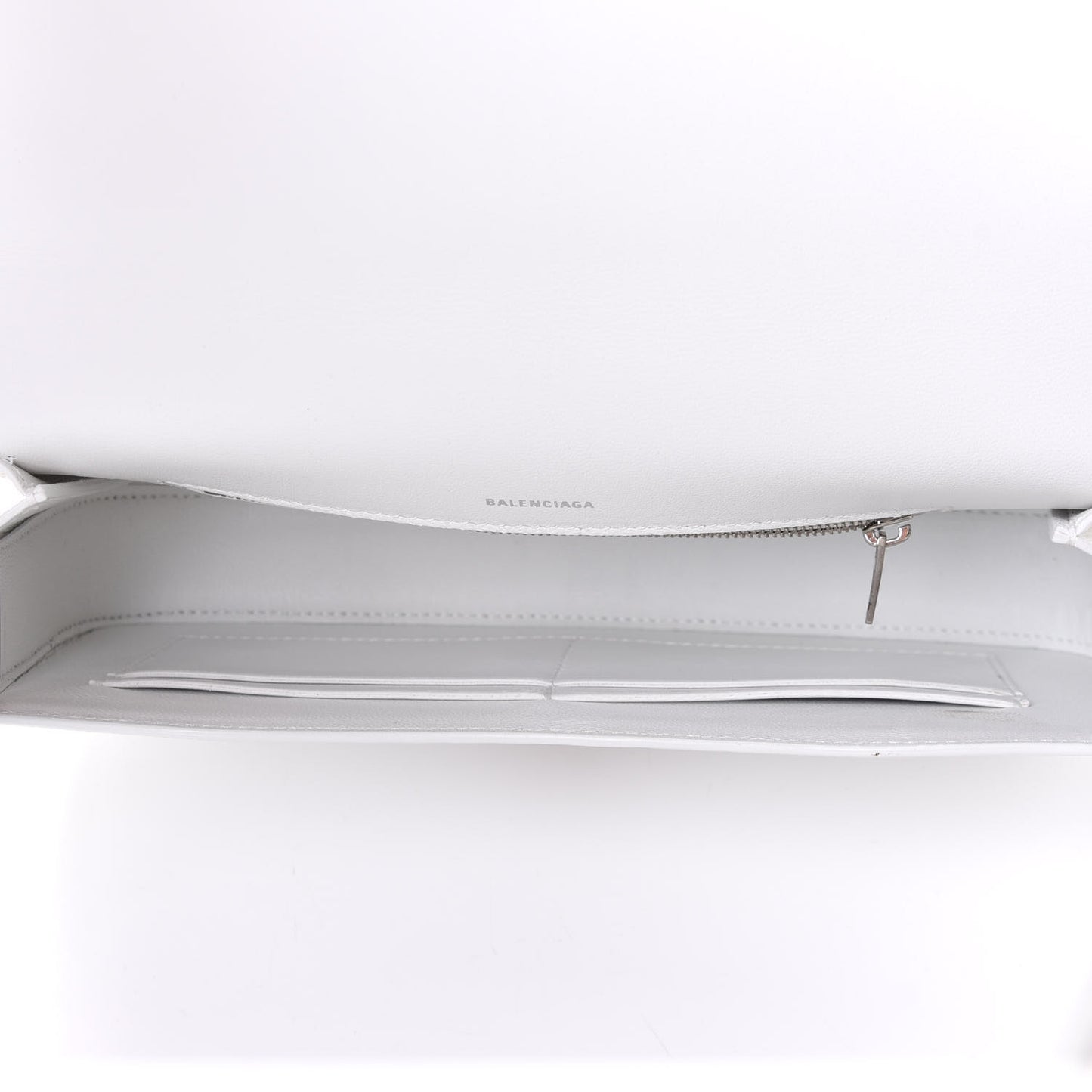 Patent Calfskin Lizard Embossed Ghost Sling Bag Optic White