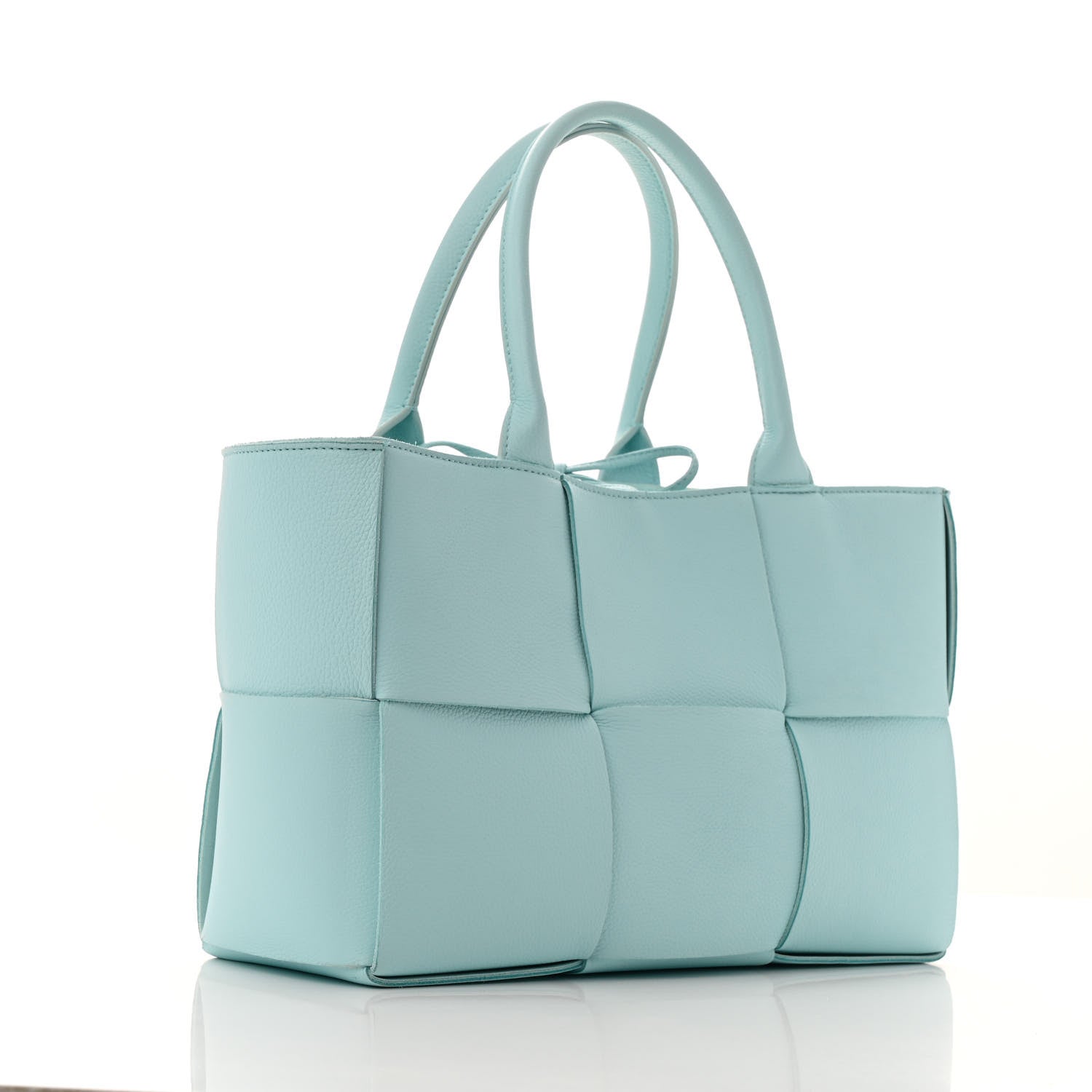 Bottega Veneta Grained Calfskin Maxi Intrecciato Small Arco Tote Pale Blue 4 of 12