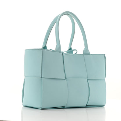 Bottega Veneta Grained Calfskin Maxi Intrecciato Small Arco Tote Pale Blue 4 of 12