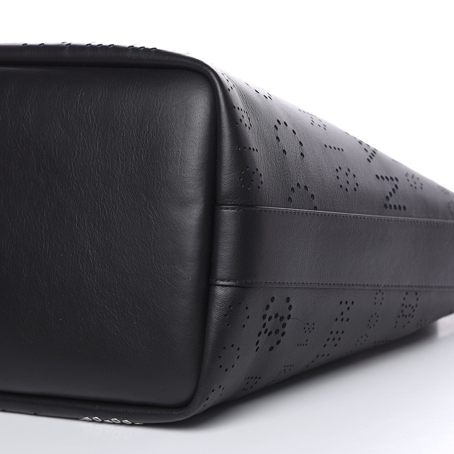 Calfskin Tweed Small Logo Eyelets Shopping Tote Black