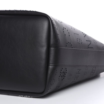 Chanel Calfskin Tweed Small Logo Eyelets Shopping Tote Black 11 of 12