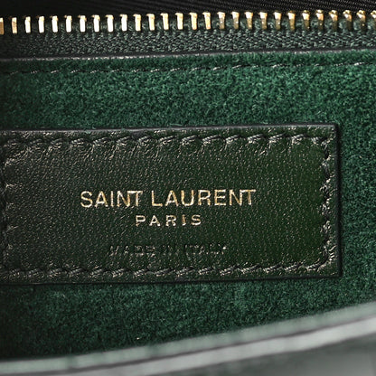 Saint Laurent Calfskin Crocodile Embossed Le 5 A 7 Hobo New Vert Fonce 5 of 7