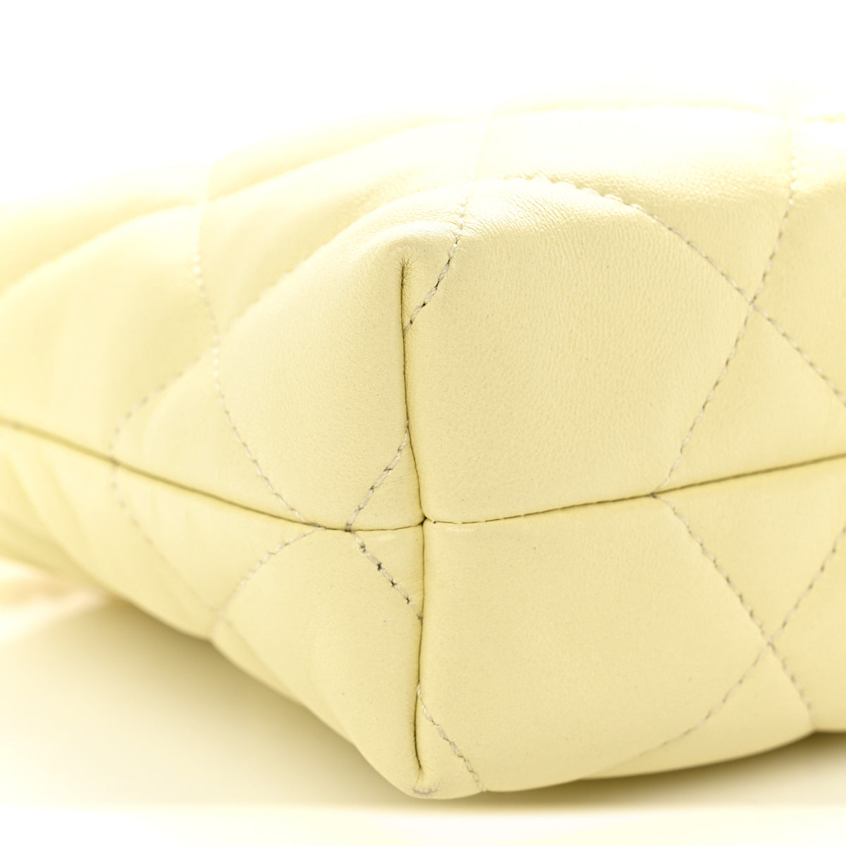 Chanel Lambskin Quilted Hobo Shoulder Bag Light Yellow 9 of 10