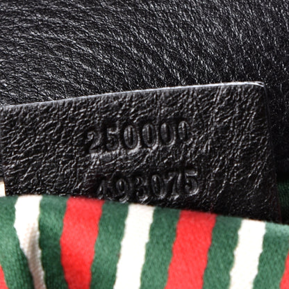 Gucci Denim Monogram Britt Tassel Shoulder Bag Black 6 of 13
