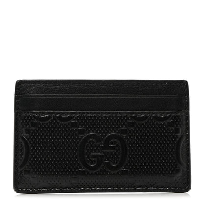 Gucci Calfskin GG Tennis Embossed Card Holder Black 1 of 7