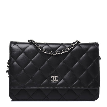 Chanel Lambskin Quilted Wallet On Chain WOC Black 1 of 13