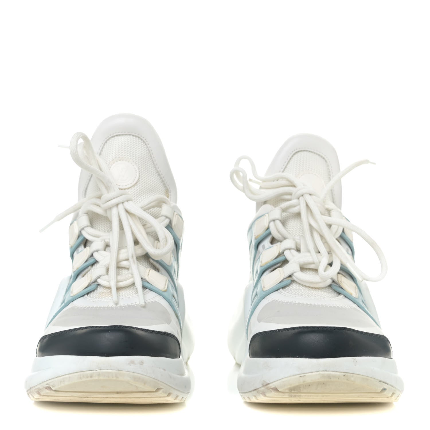Louis Vuitton Calfskin Technical Nylon LV Archlight Sneakers 38.5 White Blue Gris 2 of 20