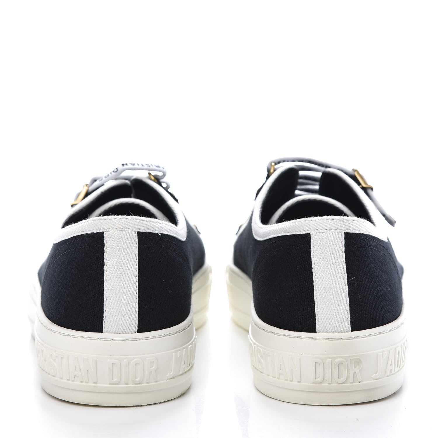 Christian Dior Canvas Walk'N'Dior Low Top Sneakers 37.5 Black 5 of 13