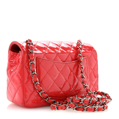 Chanel Patent Calfskin Quilted Mini Rectangular Flap Coral 3 of 13