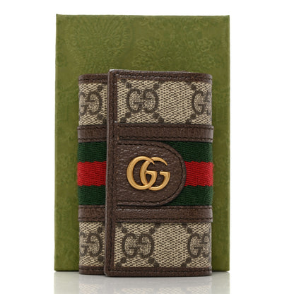 Gucci GG Supreme Monogram Web Ophidia 6 Key Holder Case Beige New Acero 9 of 9