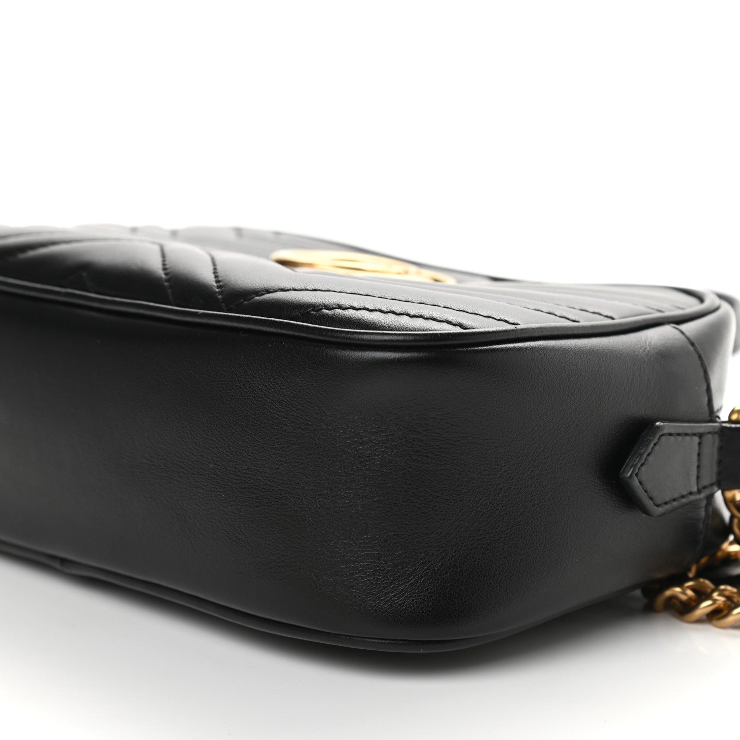 Gucci Calfskin Matelasse Small GG Marmont Chain Shoulder Bag Black 9 of 9