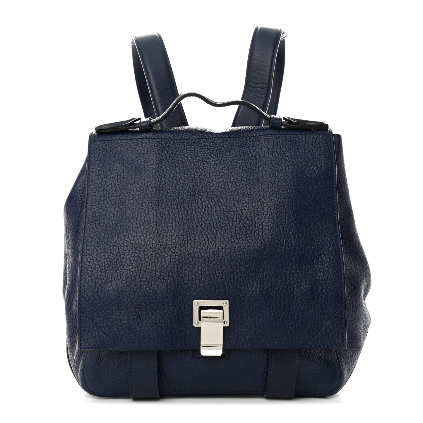 Pebbled Calfskin PS Courier Backpack New Navy