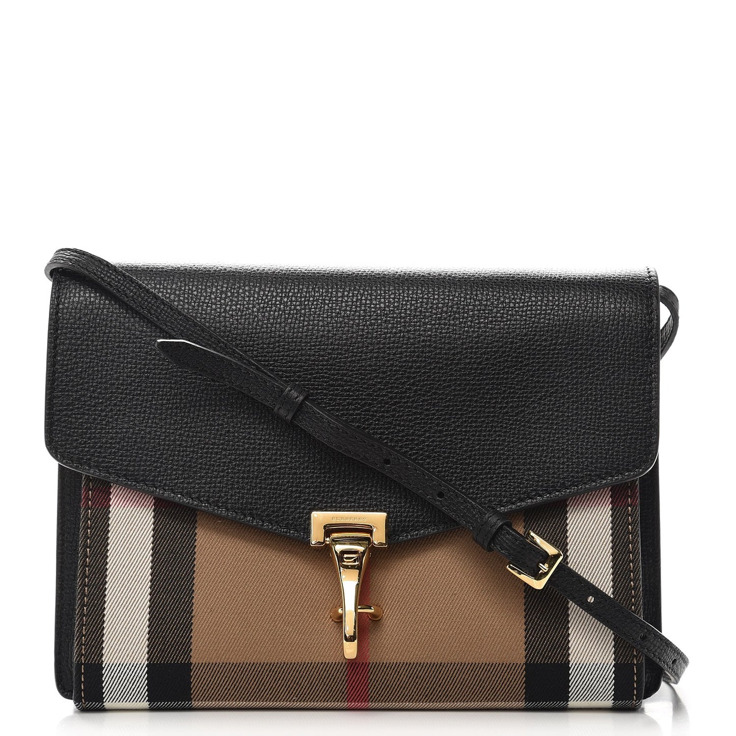 Derby Calfskin House Check Small Macken Crossbody Bag Black