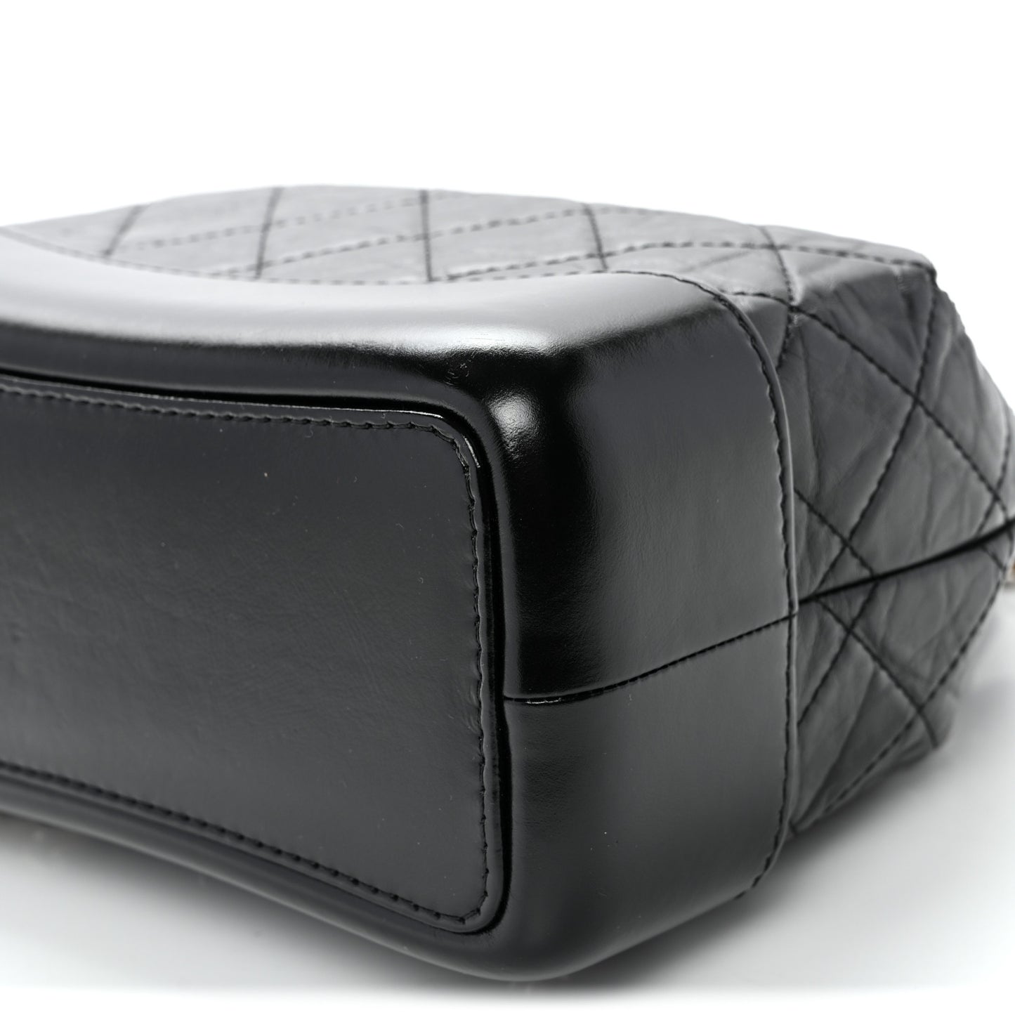 Aged Calfskin Quilted Small Gabrielle Backpack Black