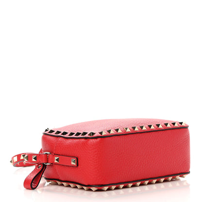 Valentino Garavani Pebbled Calfskin Rockstud Camera Crossbody Bag Rouge Pur 4 of 10