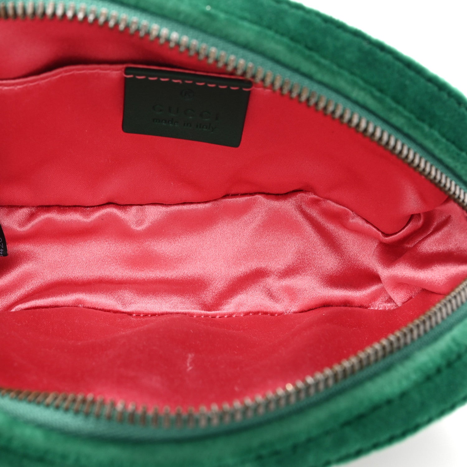 Gucci Velvet Matelasse GG Marmont Belt Bag 85 34 Green 5 of 13